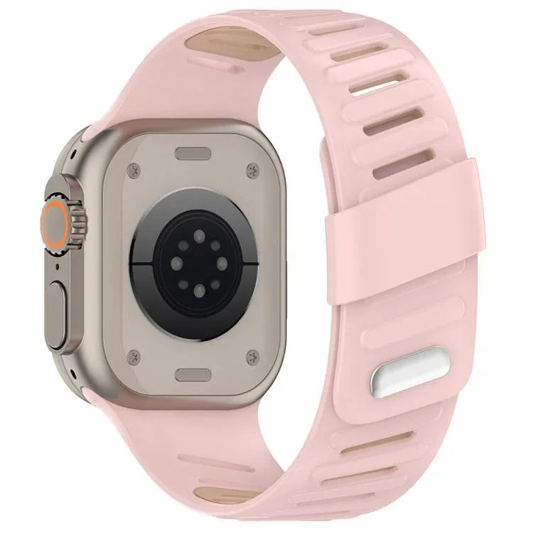 Pulseira de Relógio em Silicone Respirável Bicolor com Fivela Oblíqua, Para Apple Watch 46mm / 49mm / 45mm / 44mm