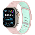 Pulseira de Relógio em Silicone Respirável Bicolor com Fivela Oblíqua, Para Apple Watch 46mm / 49mm / 45mm / 44mm