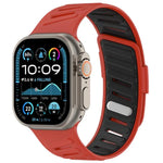 Pulseira de Relógio em Silicone Respirável Bicolor com Fivela Oblíqua, Para Apple Watch 46mm / 49mm / 45mm / 44mm