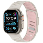 Pulseira de Relógio em Silicone Respirável Bicolor com Fivela Oblíqua, Para Apple Watch 46mm / 49mm / 45mm / 44mm
