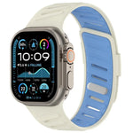 Pulseira de Relógio em Silicone Respirável Bicolor com Fivela Oblíqua, Para Apple Watch 46mm / 49mm / 45mm / 44mm