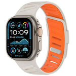 Pulseira de Relógio em Silicone Respirável Bicolor com Fivela Oblíqua, Para Apple Watch 46mm / 49mm / 45mm / 44mm