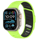 Pulseira de Relógio em Silicone Respirável Bicolor com Fivela Oblíqua, Para Apple Watch 46mm / 49mm / 45mm / 44mm