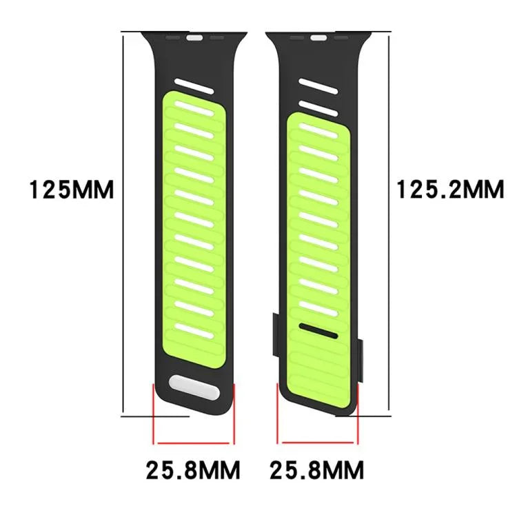 Pulseira de Relógio em Silicone Respirável Bicolor com Fivela Oblíqua, Para Apple Watch 46mm / 49mm / 45mm / 44mm