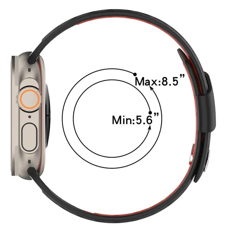 Pulseira de Relógio em Silicone Respirável Bicolor com Fivela Oblíqua, Para Apple Watch 46mm / 49mm / 45mm / 44mm