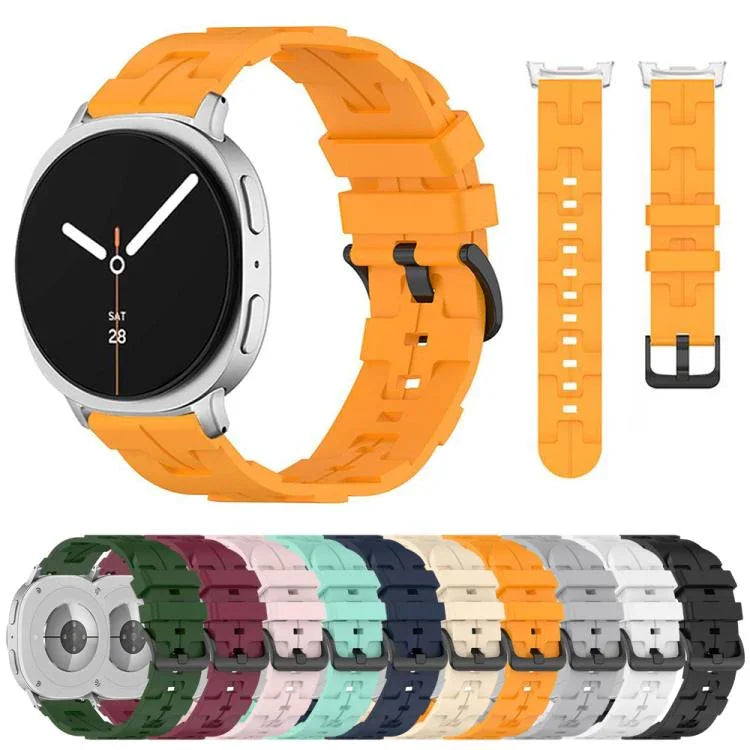 Bracelete de Silicone com Fivela Preta e Cauda Redonda, para Samsung Galaxy Watch8 / Watch8 Classic