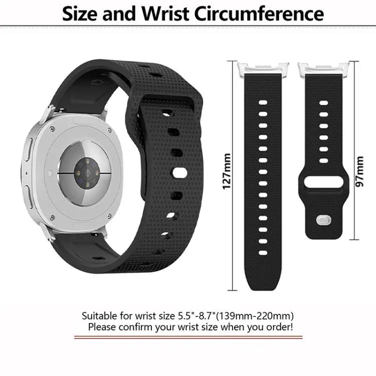Bracelete de Silicone com Fivela de Tachas e Pontos Redondos, para Samsung Galaxy Watch8 / Watch8 Classic