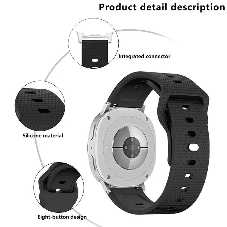 Bracelete de Silicone com Fivela de Tachas e Pontos Redondos, para Samsung Galaxy Watch8 / Watch8 Classic