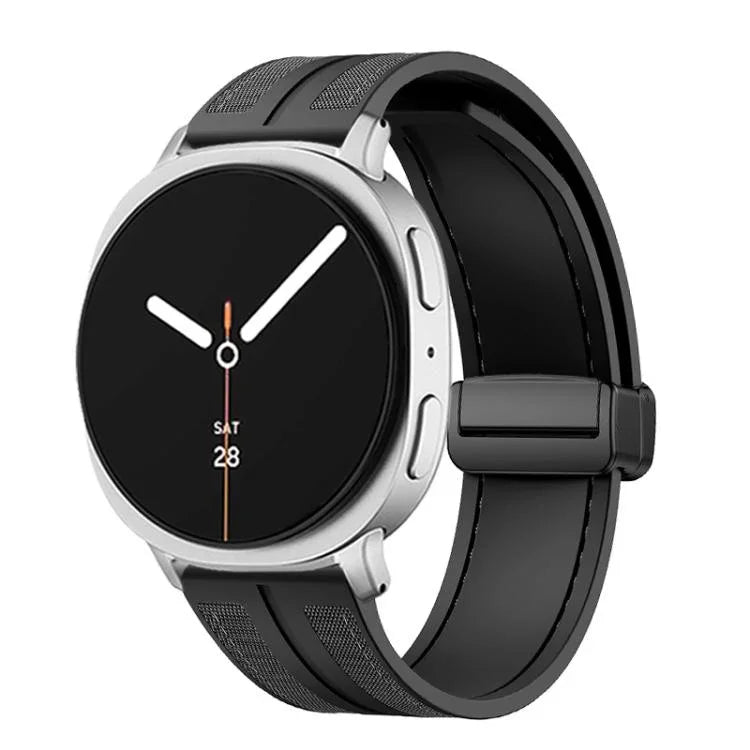 Bracelete Híbrida de Nylon e Silicone com Fivela Magnética Dobrável, para Samsung Galaxy Watch8 / Watch8 Classic