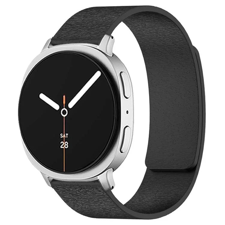 Bracelete de Silicone Magnético com Textura de Grão de Madeira Nuvem, para Samsung Galaxy Watch8 / Watch8 Classic