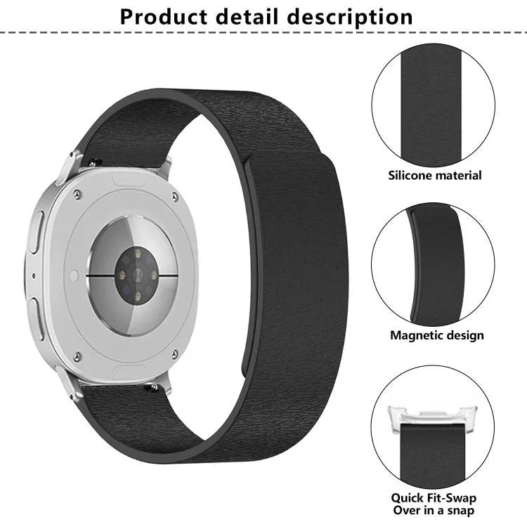 Cloud Wood Grain Magnetic Silicone Watch Band, For Samsung Galaxy Watch8 / Watch8 Classic