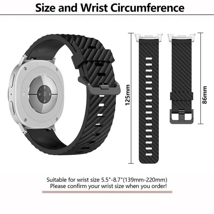 Correia de Relógio em Silicone Abeto com Fivela Preta, Para Samsung Galaxy Watch8 / Watch8 Classic