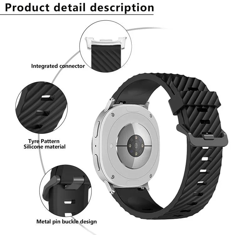 Correia de Relógio em Silicone Abeto com Fivela Preta, Para Samsung Galaxy Watch8 / Watch8 Classic