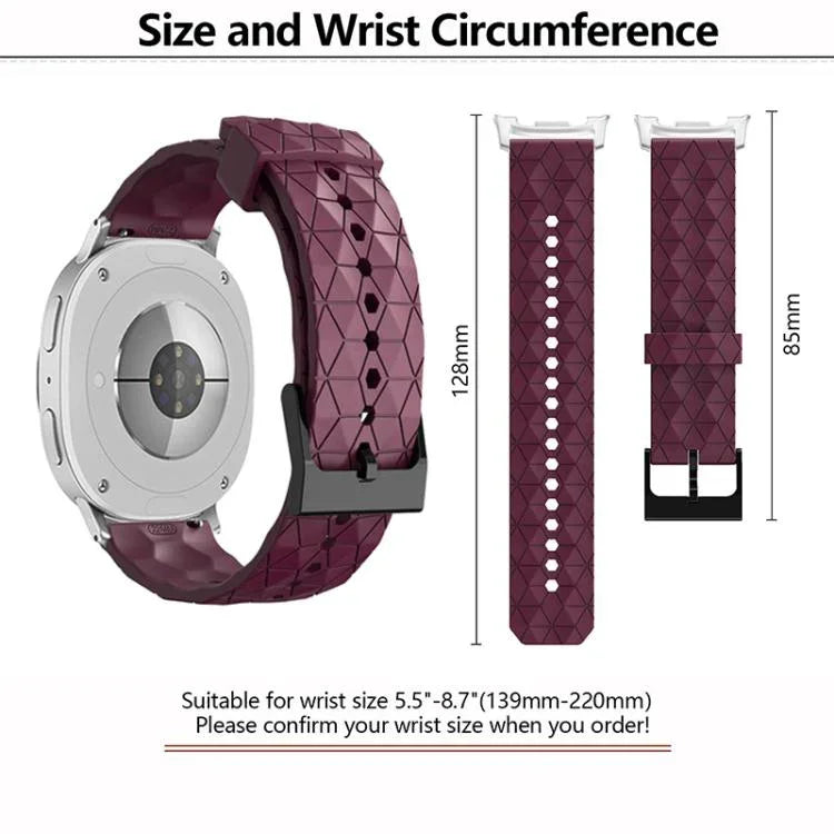 Bracelete de Silicone de Cor Sólida com Textura de Bola de Futebol, para Samsung Galaxy Watch8 / Watch8 Classic