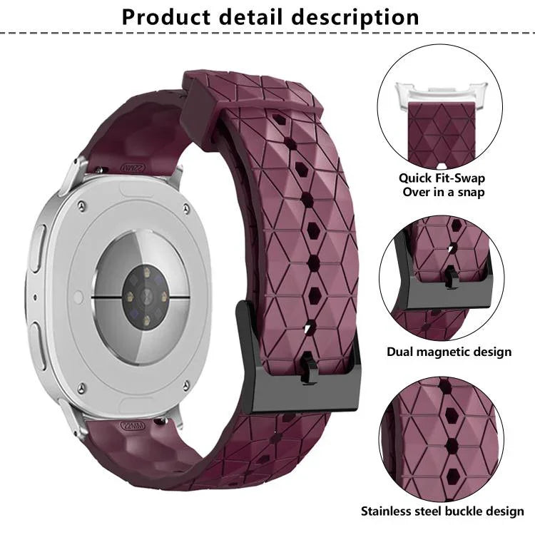 Bracelete de Silicone de Cor Sólida com Textura de Bola de Futebol, para Samsung Galaxy Watch8 / Watch8 Classic