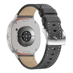Round Tail Square Buckle Leather Watch Band, For Samsung Galaxy Watch8 / Watch8 Classic
