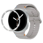 Correia de Silicone com Bisel de Diamante e Fivela Colorida com Grão Ondulado e Costura, Para Samsung Galaxy Watch8 44mm, Para Samsung Galaxy Watch8 40mm