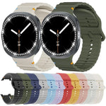 Correia de Silicone com Bisel de Diamante e Fivela Colorida com Grão Ondulado e Costura, Para Samsung Galaxy Watch8 44mm, Para Samsung Galaxy Watch8 40mm