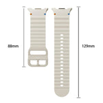 Correia de Silicone com Bisel de Diamante e Fivela Colorida com Grão Ondulado e Costura, Para Samsung Galaxy Watch8 44mm, Para Samsung Galaxy Watch8 40mm