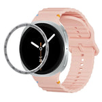 Speed Bezel and Wavy Grain Stitched Color Buckle Silicone Watch Band, For Samsung Galaxy Watch8 44mm, For Samsung Galaxy Watch8 40mm