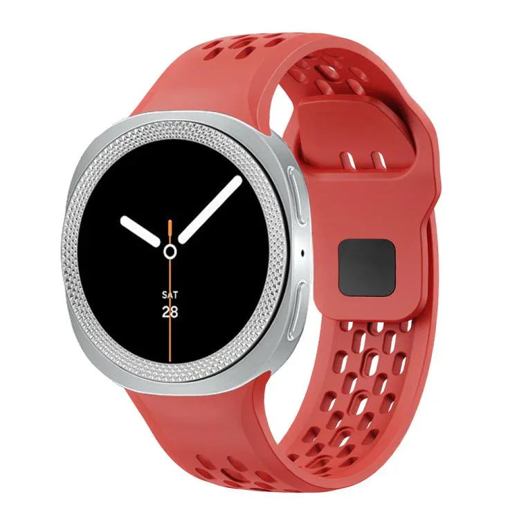 Rhombic Texture Bezel and Black Reverse Buckle Silicone Watch Band, For Samsung Galaxy Watch8 44mm, For Samsung Galaxy Watch8 40mm