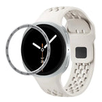 Correia de Silicone com Bisel de Velocidade e Fivela Reversa Preta, Para Samsung Galaxy Watch8 44mm, Para Samsung Galaxy Watch8 40mm
