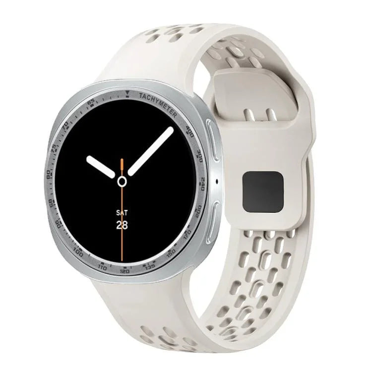 Correia de Silicone com Bisel de Velocidade e Fivela Reversa Preta, Para Samsung Galaxy Watch8 44mm, Para Samsung Galaxy Watch8 40mm