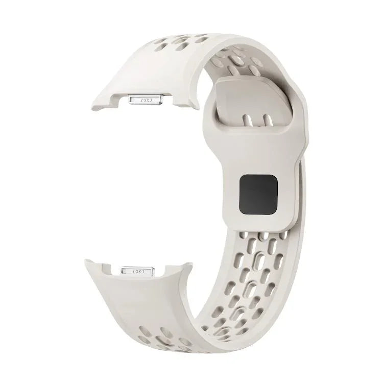 Correia de Silicone com Bisel de Velocidade e Fivela Reversa Preta, Para Samsung Galaxy Watch8 44mm, Para Samsung Galaxy Watch8 40mm