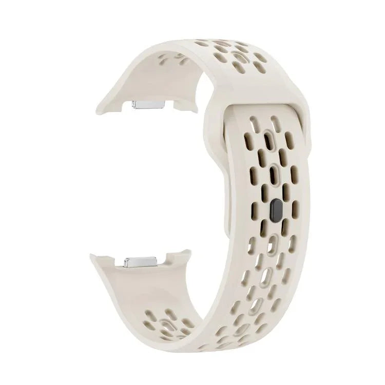 Correia de Silicone com Bisel de Velocidade e Fivela Reversa Preta, Para Samsung Galaxy Watch8 44mm, Para Samsung Galaxy Watch8 40mm