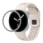 Correia de Silicone com Bisel de Velocidade e Fivela Reversa Preta, Para Samsung Galaxy Watch8 44mm, Para Samsung Galaxy Watch8 40mm