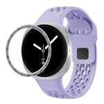 Correia de Silicone com Bisel de Velocidade e Fivela Reversa Preta, Para Samsung Galaxy Watch8 44mm, Para Samsung Galaxy Watch8 40mm