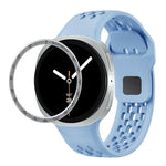 Correia de Silicone com Bisel de Velocidade e Fivela Reversa Preta, Para Samsung Galaxy Watch8 44mm, Para Samsung Galaxy Watch8 40mm