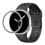 Correia de Silicone com Bisel de Velocidade e Fivela Reversa Preta, Para Samsung Galaxy Watch8 44mm, Para Samsung Galaxy Watch8 40mm