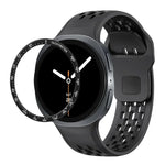 Correia de Silicone com Bisel de Velocidade e Fivela Reversa Preta, Para Samsung Galaxy Watch8 44mm, Para Samsung Galaxy Watch8 40mm