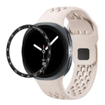 Correia de Silicone com Bisel de Velocidade e Fivela Reversa Preta, Para Samsung Galaxy Watch8 44mm, Para Samsung Galaxy Watch8 40mm