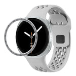 Correia de Silicone com Bisel de Velocidade e Fivela Reversa Preta, Para Samsung Galaxy Watch8 44mm, Para Samsung Galaxy Watch8 40mm