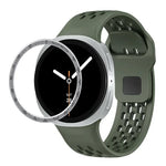 Correia de Silicone com Bisel de Velocidade e Fivela Reversa Preta, Para Samsung Galaxy Watch8 44mm, Para Samsung Galaxy Watch8 40mm