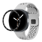 Correia de Silicone com Bisel de Velocidade e Fivela Reversa Preta, Para Samsung Galaxy Watch8 44mm, Para Samsung Galaxy Watch8 40mm