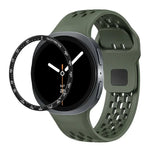 Correia de Silicone com Bisel de Velocidade e Fivela Reversa Preta, Para Samsung Galaxy Watch8 44mm, Para Samsung Galaxy Watch8 40mm