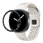 Correia de Silicone com Bisel de Velocidade e Fivela Reversa Preta, Para Samsung Galaxy Watch8 44mm, Para Samsung Galaxy Watch8 40mm