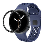 Correia de Silicone com Bisel de Velocidade e Fivela Reversa Preta, Para Samsung Galaxy Watch8 44mm, Para Samsung Galaxy Watch8 40mm