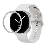 Correia de Silicone com Textura Rombóide no Bezel e Costura de Cor Sólida, Para Samsung Galaxy Watch8 44mm, Para Samsung Galaxy Watch8 40mm