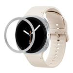 Correia de Silicone com Textura Rombóide no Bezel e Costura de Cor Sólida, Para Samsung Galaxy Watch8 44mm, Para Samsung Galaxy Watch8 40mm