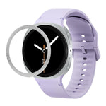Correia de Silicone com Textura Rombóide no Bezel e Costura de Cor Sólida, Para Samsung Galaxy Watch8 44mm, Para Samsung Galaxy Watch8 40mm