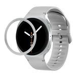 Correia de Silicone com Textura Rombóide no Bezel e Costura de Cor Sólida, Para Samsung Galaxy Watch8 44mm, Para Samsung Galaxy Watch8 40mm