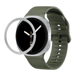 Correia de Silicone com Textura Rombóide no Bezel e Costura de Cor Sólida, Para Samsung Galaxy Watch8 44mm, Para Samsung Galaxy Watch8 40mm