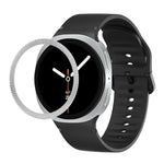 Correia de Silicone com Textura Rombóide no Bezel e Costura de Cor Sólida, Para Samsung Galaxy Watch8 44mm, Para Samsung Galaxy Watch8 40mm