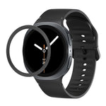 Correia de Silicone com Textura Rombóide no Bezel e Costura de Cor Sólida, Para Samsung Galaxy Watch8 44mm, Para Samsung Galaxy Watch8 40mm