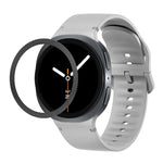 Correia de Silicone com Textura Rombóide no Bezel e Costura de Cor Sólida, Para Samsung Galaxy Watch8 44mm, Para Samsung Galaxy Watch8 40mm