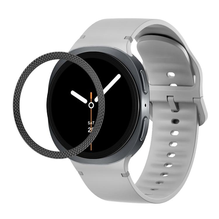 Correia de Silicone com Textura Rombóide no Bezel e Costura de Cor Sólida, Para Samsung Galaxy Watch8 44mm, Para Samsung Galaxy Watch8 40mm